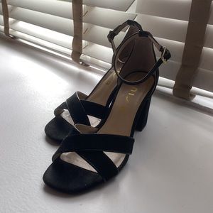 Black criss-cross heels